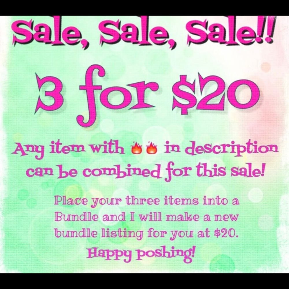 3 pieces for $20